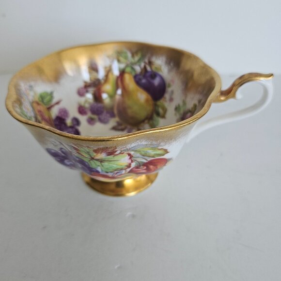 Vtg ROYAL ALBERT ORCHARD FRUIT Bouquet Replacement Teacup Brushed GOLD - Picture 1 of 7
